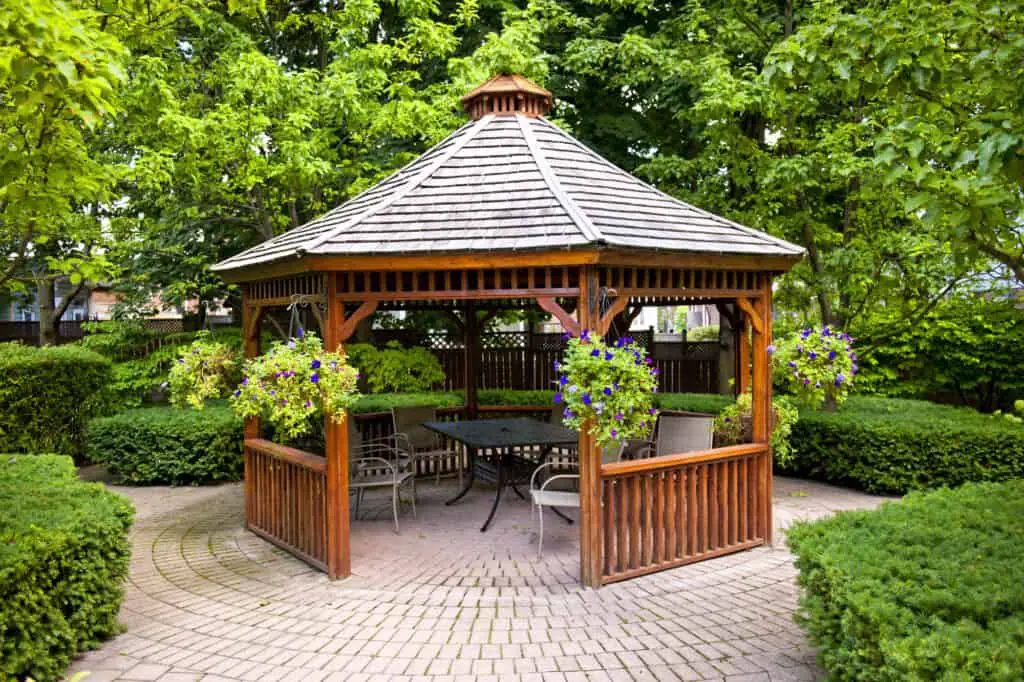 Quaint gazebo in garden