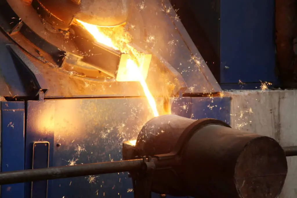 close up of metal being made with high temperature