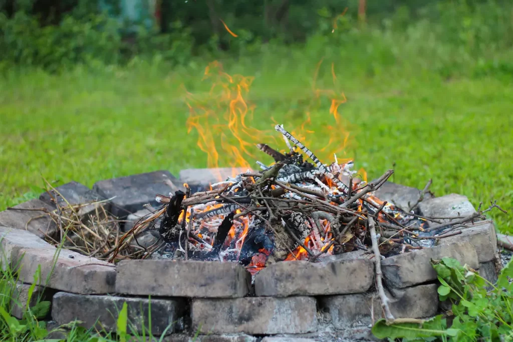 fire pit extremely hot with red embers