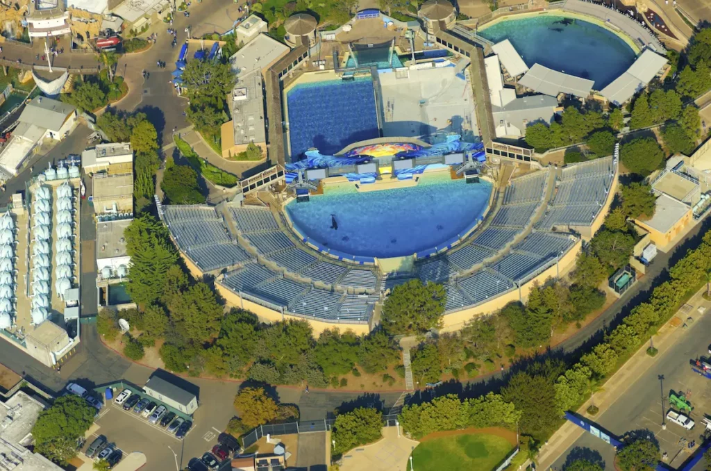 Aerial view of Seaworld, San Diego