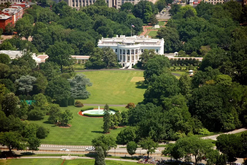 white house aerial view